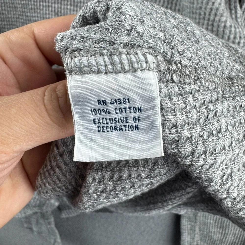 Polo Ralph Lauren Thermal Hoodie Mens Large Gray Lightweight Cotton Pullover - Picture 13 of 16
